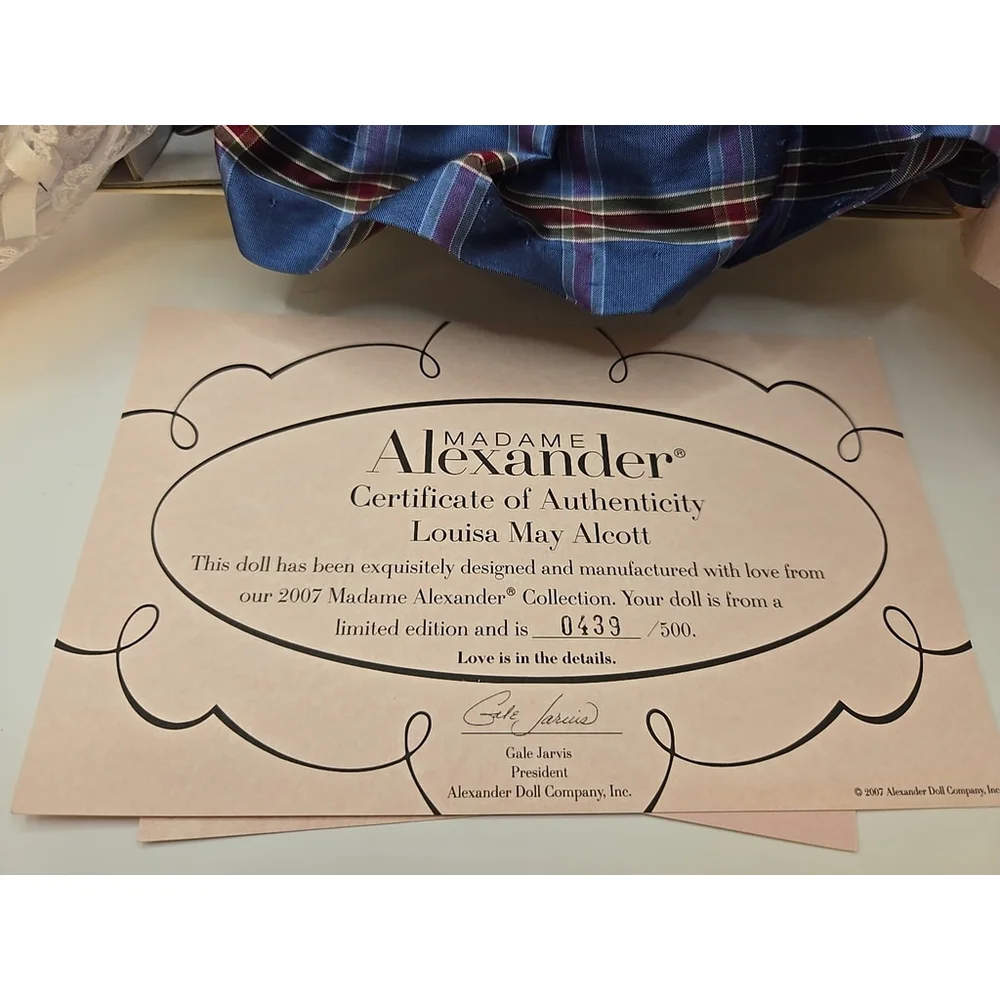 Rare LE Madame Alexander Louisa May Alcott 47030 8' Doll W/Box ,COA 439 Of‎ 500